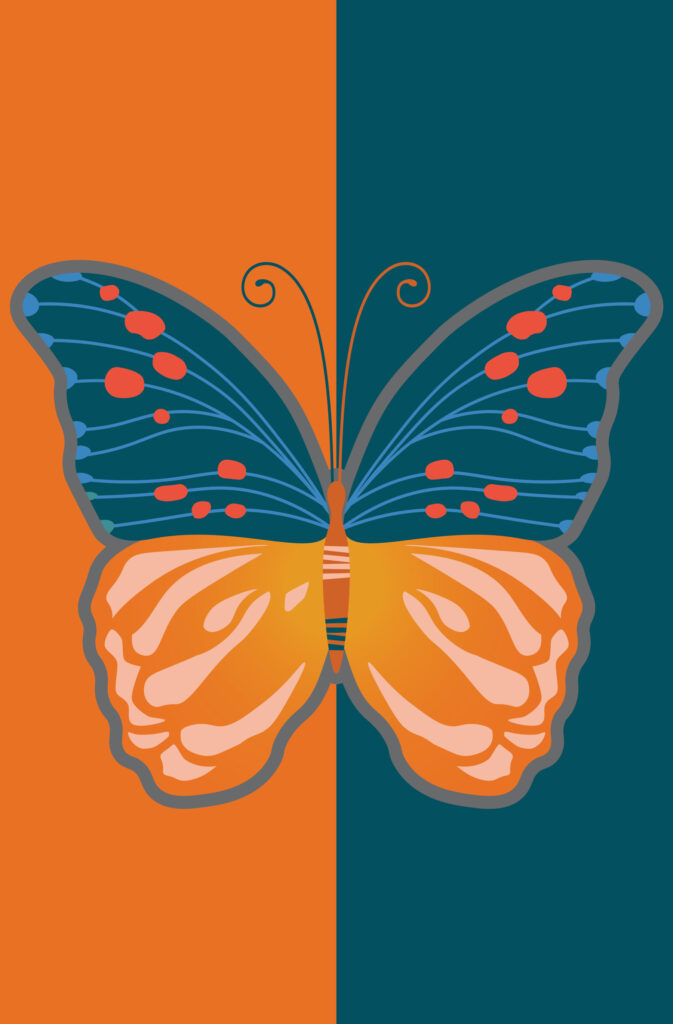 Stylized illustration of butterfly